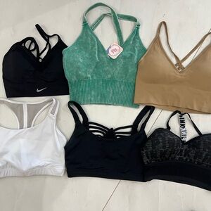 LOT of 6 bras - Black, White, Green, Tan Collection